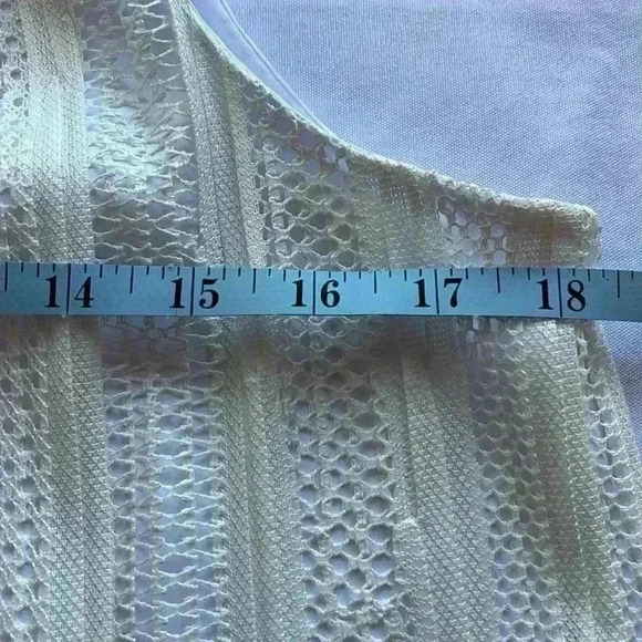 NWOT Theory Halter Cami Tank Top White Mod Lace Sz M Lined Textured Shell - Picture 8 of 11